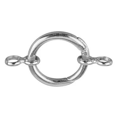 Sterling Silver Round Spring Gate Clasp With Double Rings 16mm