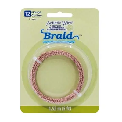 Beadalon Artistic Wire 12 Gauge Round Braid Rose Gold Colour 2.1mm X 1.5m