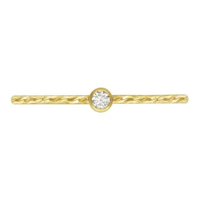 Gold Filled Sparkle Stacking 2mm White Cubic Zirconia Ring Large