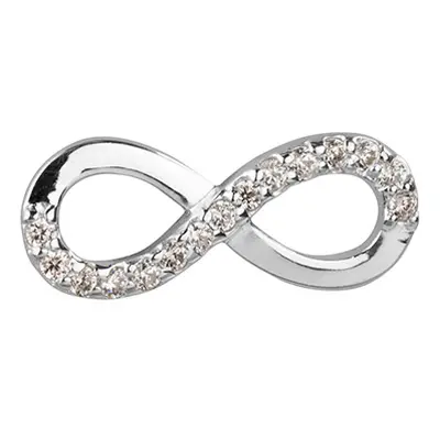 Sterling Silver Cubic Zirconia Set Infinity Connector 20mm