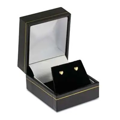 9ct Yellow Gold Plain Heart Stud Earring, Valentine`s Day Jewellery With Gift Box