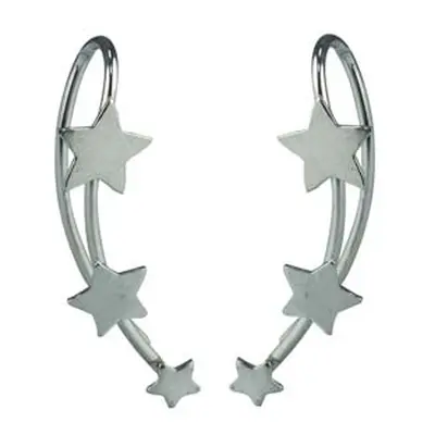 Sterling Silver Star Ear Climber Earrings