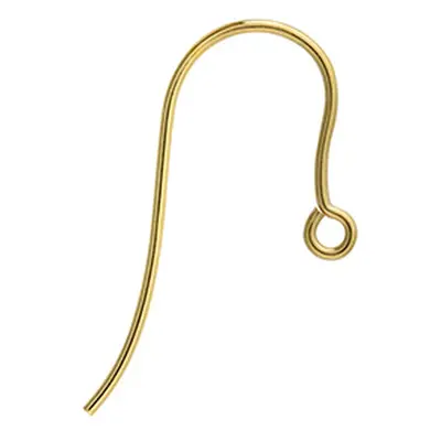 9ct Yellow Gold Plain Hook Wire 354, Pack of 6