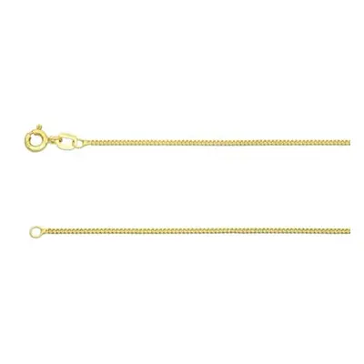 9ct Yellow Gold 1.3mm Curb Chain 18&quot;/45cm Hallmarked