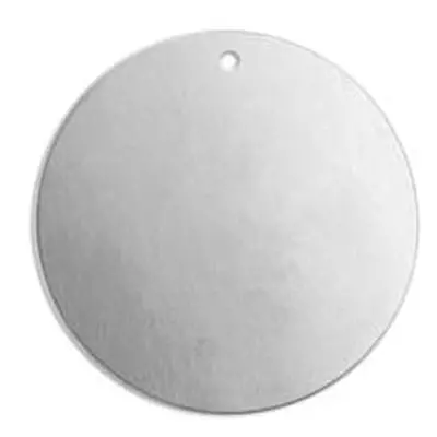 ImpressArt Aluminium Round Disc 32mm Stamping Blank Pack of 8, Pierced Hole