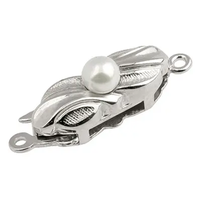 Sterling Silver Clasp With Cultured Pearl 16x5mm