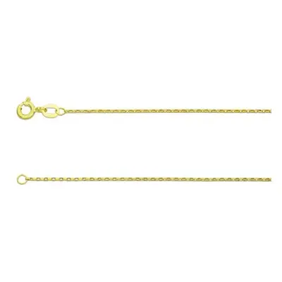 9ct Yellow Gold 1.0mm Diamond Cut Belcher Chain 18&quot;/45cm Hallmarked