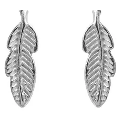 Sterling Silver Feather Design Stud Earrings