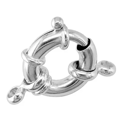 Sterling Silver Jumbo Bolt Ring 22mm, V8, 2 Moveable Double Rings And 2 Jump Rings,