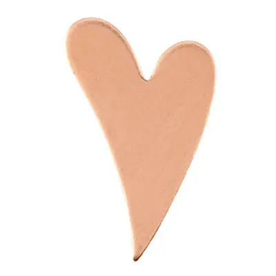 Copper Blanks Fancy Heart Pack of 12 17mm X 26.8mm X 1mm