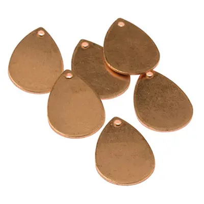 Copper Blanks Small Teardrop Pack of 6 21mm X 13mm