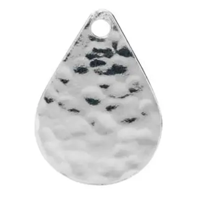 Sterling Silver Teardrop Hammered Blank 10x7mm Pack of 3