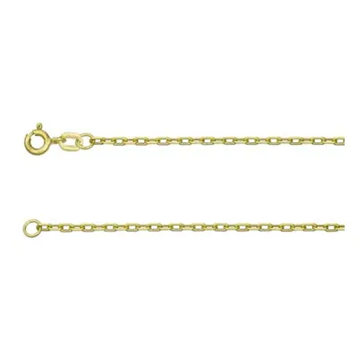 9ct Yellow Gold 2.0mm Square Diamond Cut Belcher Chain 16&quot;/40cm Hallmarked