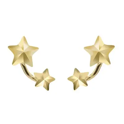 9ct Yellow Gold Starburst Design Earrings