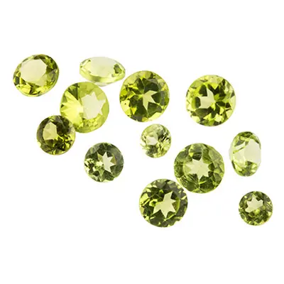 Peridot, Round, 3mm+ Mixed Sizes, Pack of 12