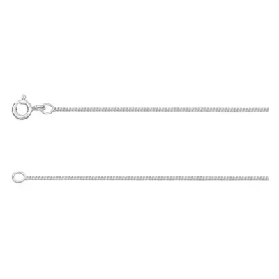 Sterling Silver 0.9mm Diamond Cut Curb Chain 24&quot;/60cm Unhallmarked 100% Recycled Silver