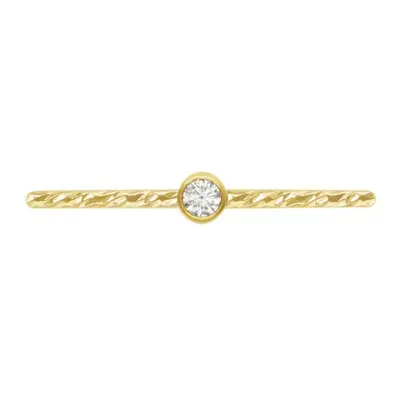 Gold Filled Sparkle Stacking 2mm White Cubic Zirconia Ring Medium