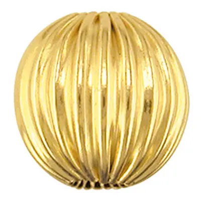 9ct Yellow Gold Corrugated Round 5mm 2 Hole Bead