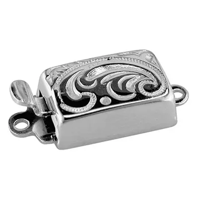 Sterling Silver 10mm Rectangular Engrave Clasp 10x4.5mm Rectangle-top Engraved