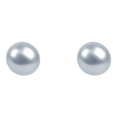 Cultured Pearl Pair Full Round Half Drilled 7-7.5mm Silver Grey Freshwater