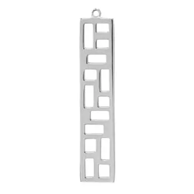 Sterling Silver Geometric Rectangle Bar 45 X 9mm