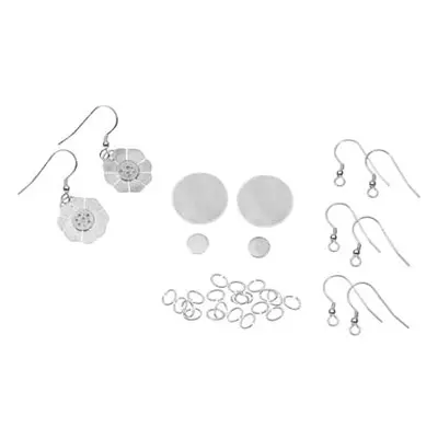 Cooksongold Sterling Silver Flower Disc Earrings Jewellery Making Project