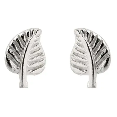 Sterling Silver Leaf Stud Earrings