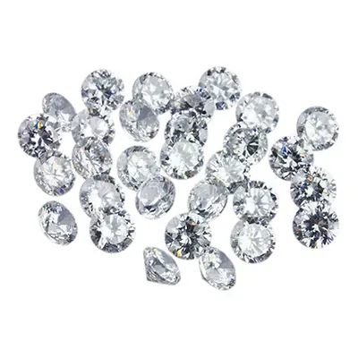 White Cubic Zirconia, Round 4mm, Pack of 30, PMC Safe, Sizes May Vary Slightly