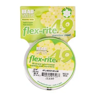 Beadsmith Flexrite, 49 Strand, Clear, 0.36mm, 9.1m