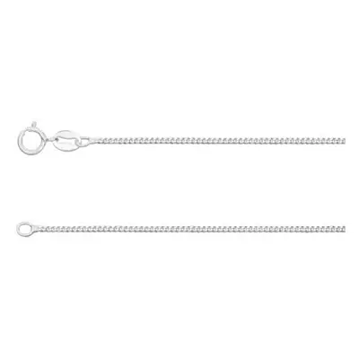 Sterling Silver 1.2mm Diamond Cut Curb Chain 20&quot;/50cm Unhallmarked 100% Recycled Silver