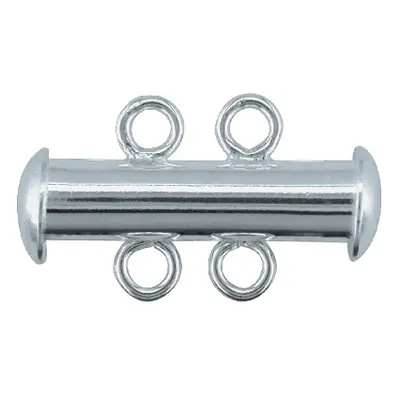 Sterling Silver 2 Row Tube Clasp 16x4mm