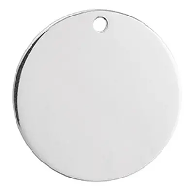 Sterling Silver Round Disc 25mm Stamping Blank With 1 Hole, Marked `925`, 100% Recycled Silver