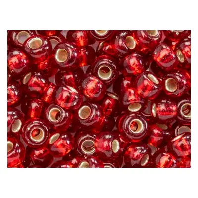 Miyuki 6/0 Round Seed Beads Seed Beads Silver Lined Ruby 20g Tube, Miyuki Code 141s