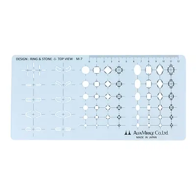 Technical Top View Ring Design Template, Round And Oval Stones