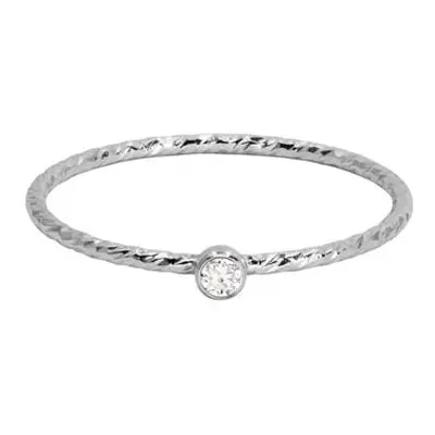 Sterling Silver Sparkle Stacking Ring 2mm White Cubic Zirconia