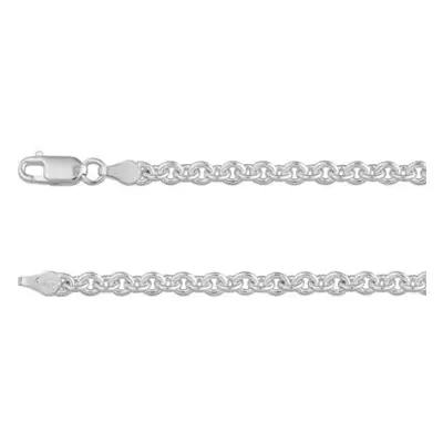 Sterling Silver 3.9mm Trace Chain 20&quot;/50cm Hallmarked, 100% Recycled Silver