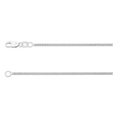 9ct White Gold 1.4mm Diamond Cut Curb Chain 18&quot;/45cm Hallmarked