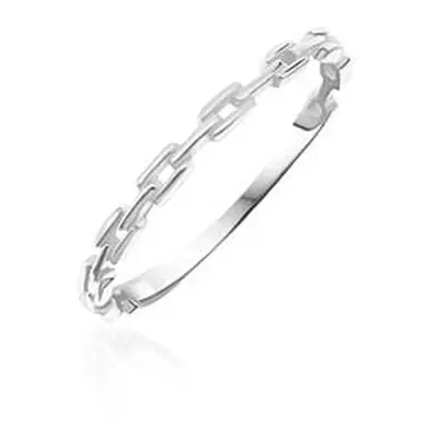 Sterling Silver Chain Link Design Ring Size O