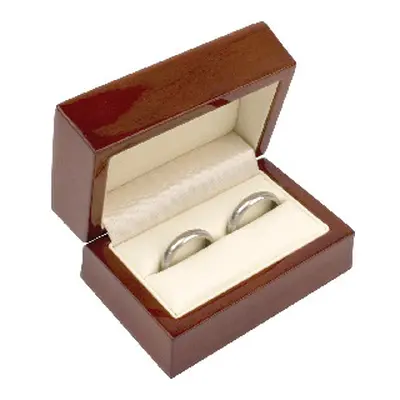 Wooden Double Ring Box, Mahogany Colour