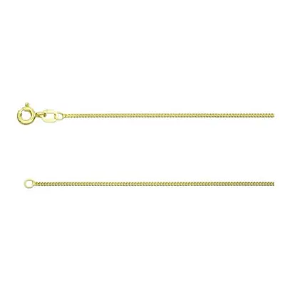 9ct Yellow Gold 0.8mm Diamond Cut Curb Chain 20&quot;/50cm Hallmarked