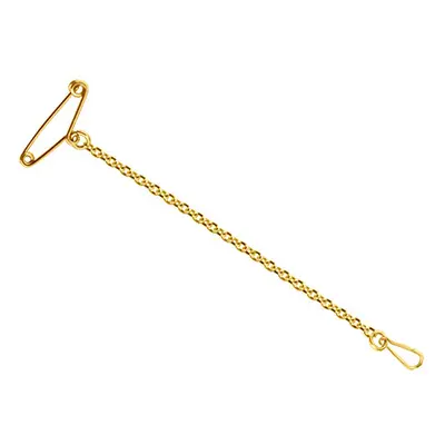 9ct Yellow Gold 1.8mm Trace Safety Chain For Brooch With Safety Clip 6.5cm/2.6&quot;, 100% Recyc