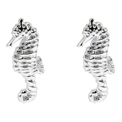 Sterling Silver Seahorse Stud Earrings