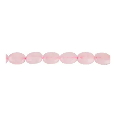 Rose Quartz Semi Precious Flat Oval Beads 12x16mm, 16&quot;/40cm Strand