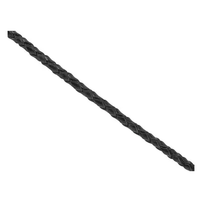 Black Leather Braided Cord 3mm Round Diameter, 1 X 3 Metre Length