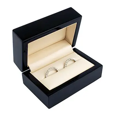 Wooden Double Ring Box, Black Colour