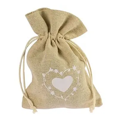 Jute Bag Small Pack of 10, Large Heart