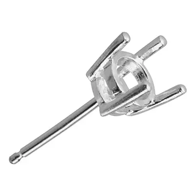 Sterling Silver Double Gallery Ear Stud 50pt, 4 Claw