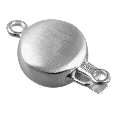 Sterling Silver Flat Round Clasp 12mm Matt Finish