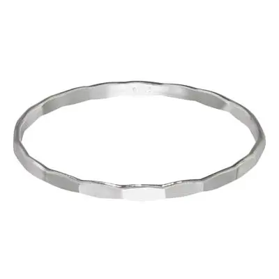 Sterling Silver Hammered Ring 1.5mm Size N1/2