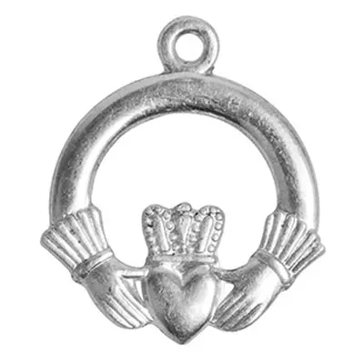 Sterling Silver Pendant Cp3 0.80mm Embossed Claddagh Medium, 100% Recycled Silver